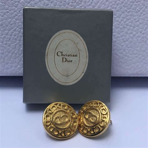 dior cd earrings|christian dior clip on earrings.